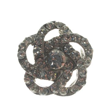Diamante Flower Brooch
