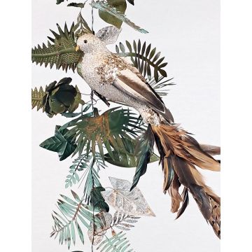 Brown Glitter Feather Bird