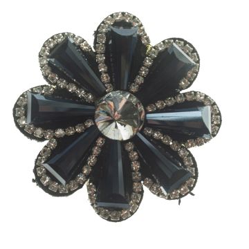 Pitch Blue Crystal Daisy Motif