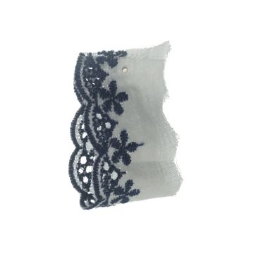 Pitch Blue Scalloped Edge Lace