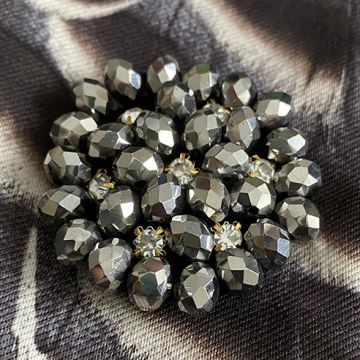Silver Beaded Brooch