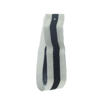 White Black Striped Grosgrain