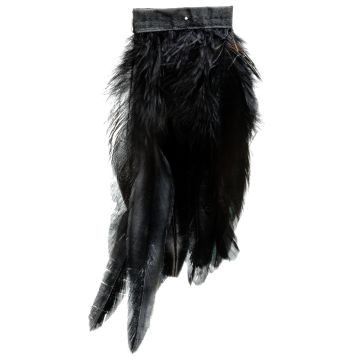 Black Bin End Feather Fringe