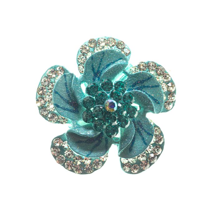 Blue Flower Brooch