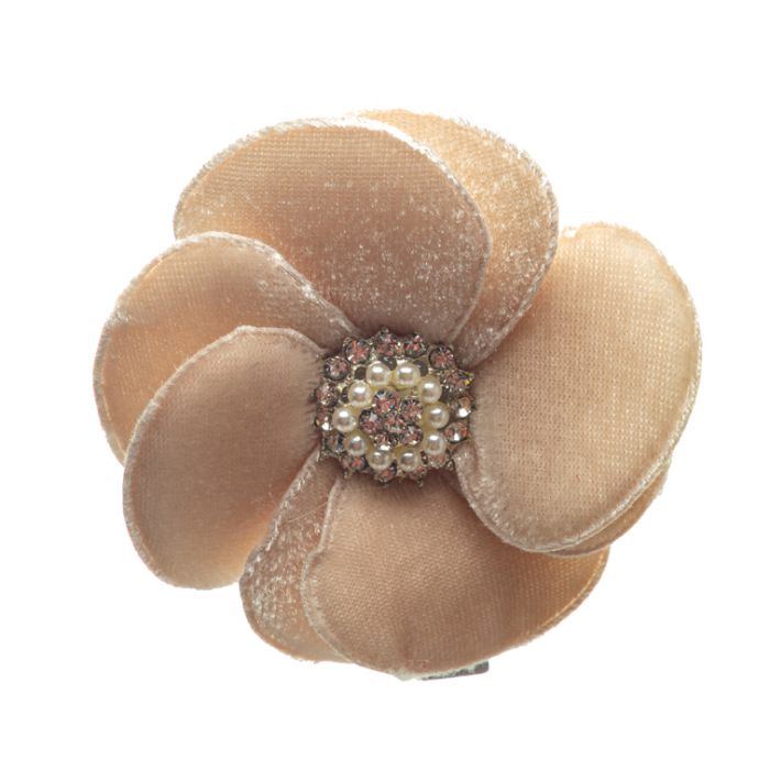Shell Velvet Flower Brooch