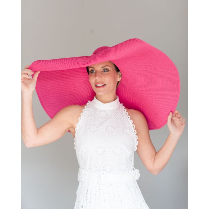 Big pink cheap floppy hat