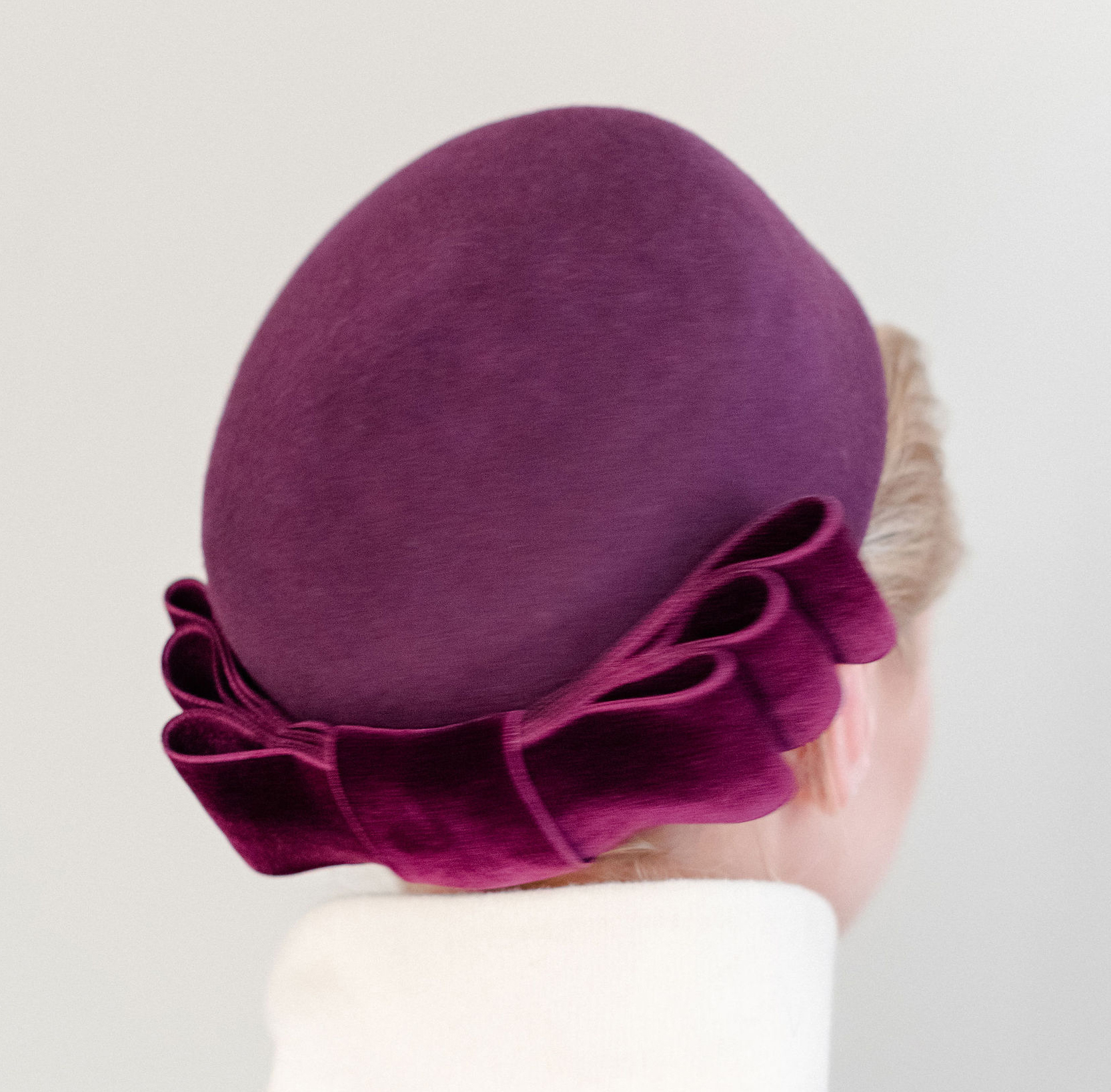 V V Rouleaux Burgundy Winter Wedding Hat