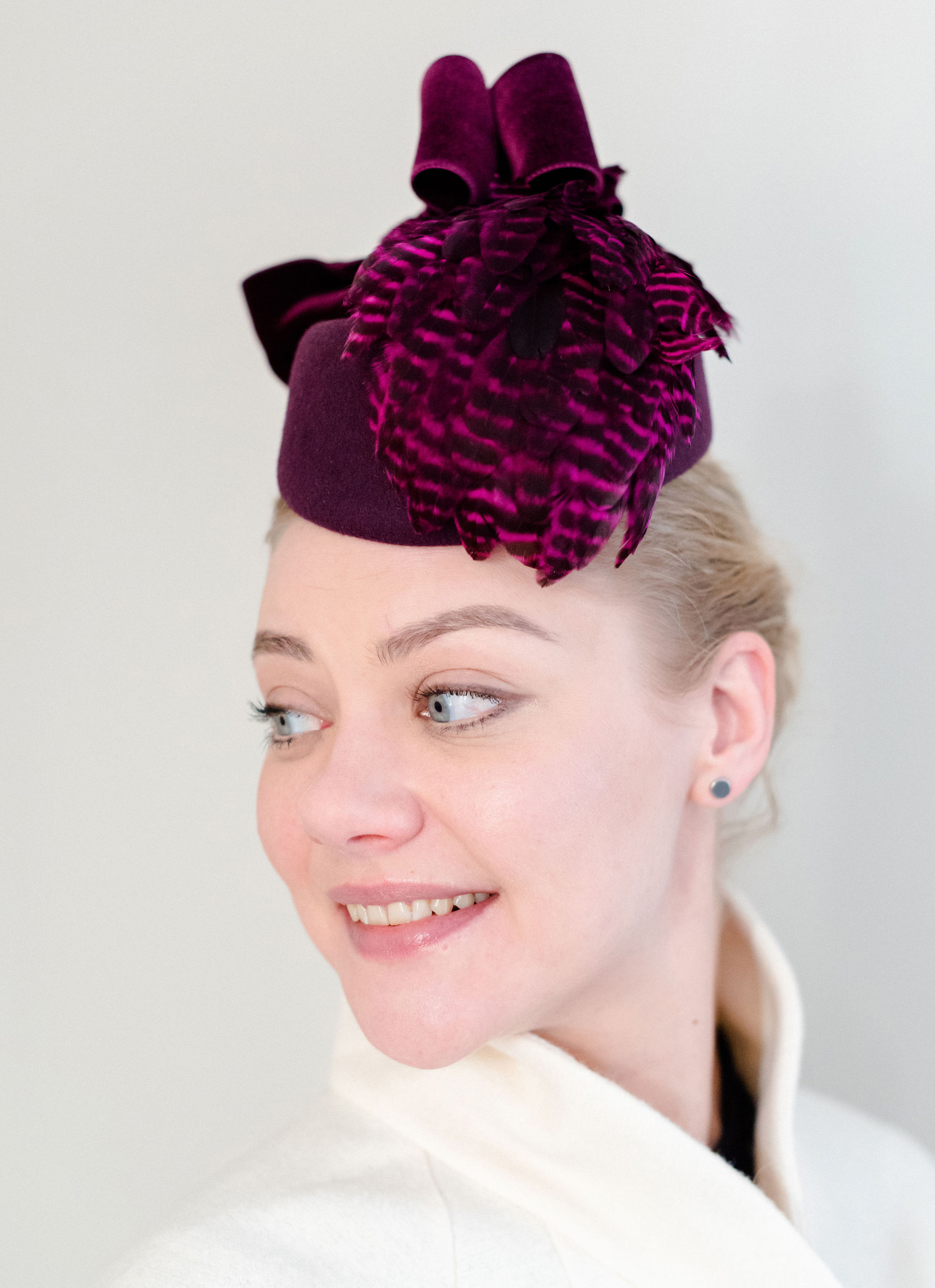 V V Rouleaux Bespoke Winter Wedding Hat