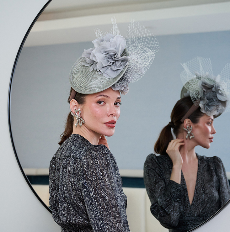 Grey Ascot Hat