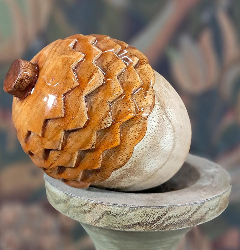 V V Rouleaux Wooden Acorn Hand cratfed wooden acorn