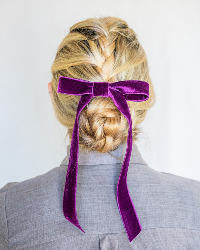 V V Rouleaux Ripe Plum Purple Hair Bow